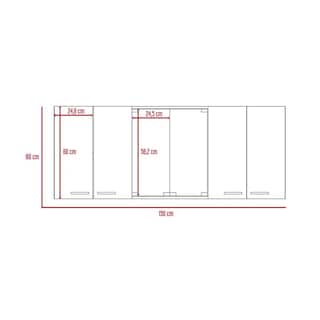 Foto 3 | Gabinete Pared para Cocina 150 4p color Chocolate con Blanco Excelsior