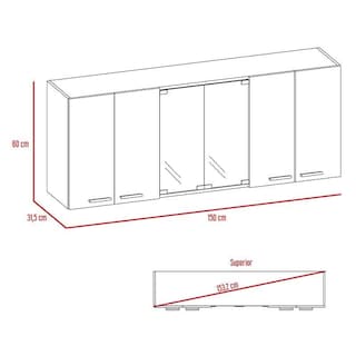 Foto 7 | Gabinete Pared para Cocina 150 4p color Chocolate con Blanco Excelsior