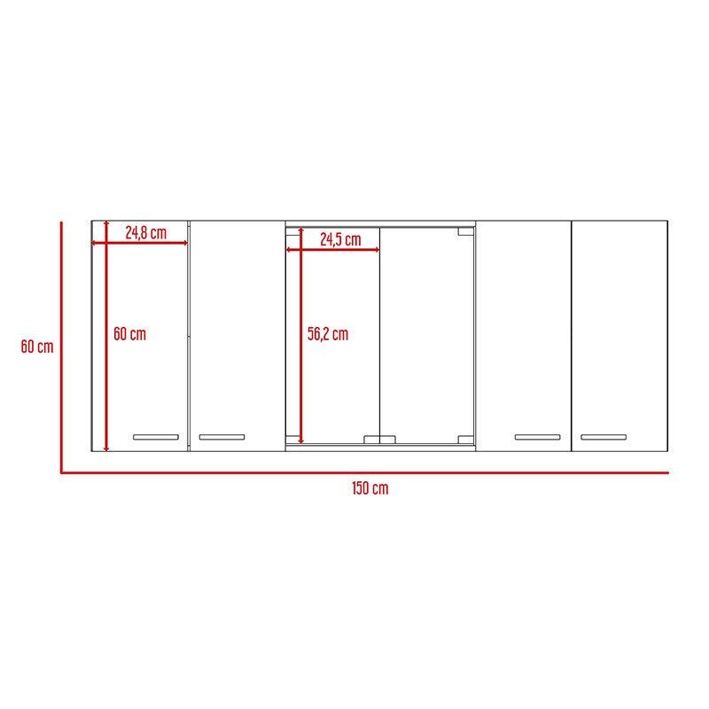 Foto 9 pulgar | Gabinete Pared para Cocina 150 4p color Chocolate con Blanco Excelsior