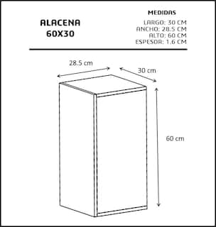 Foto 4 | Alacena Genérica de 1 Puerta color Negro
