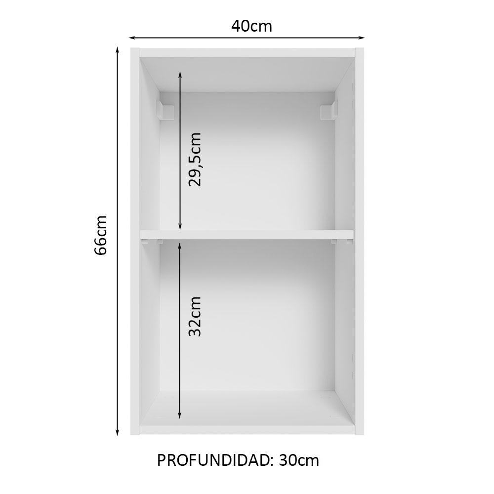 Foto 4 pulgar | Alacena 2 Nichos Abiertos Madesa 40 cm Blanco