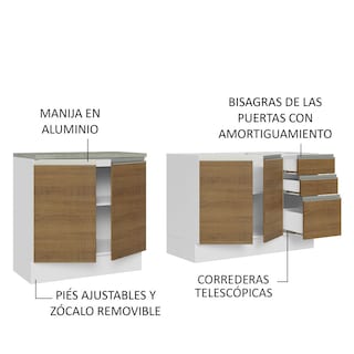Foto 3 | Cocina Madesa Grgl200006 color Marrón 2 Piezas