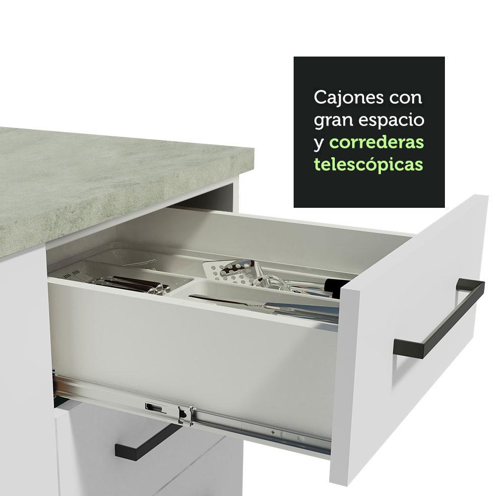 Foto 8 pulgar | Mueble para Horno y Microondas Madesa Agata 60 cm 1 Puerta 3 Cajones Blanco