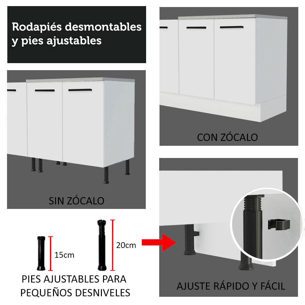 Foto 4 pulgar | Mueble Inferior de Cocina Madesa Agata 40 CM 3 Cajones