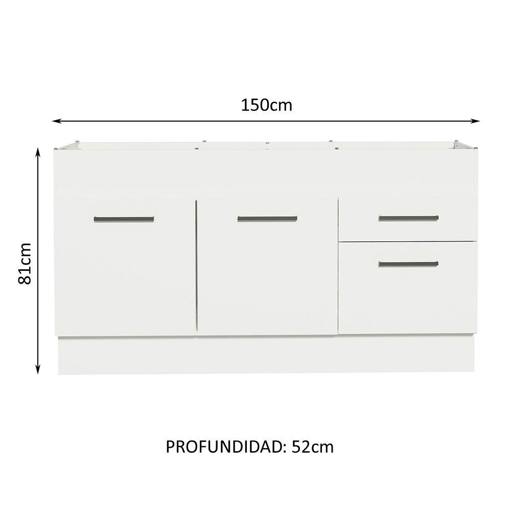 Foto 4 pulgar | Mueble Inferior de Cocina Madesa Agata 150 CM 2 Puertas y 2 Cajones