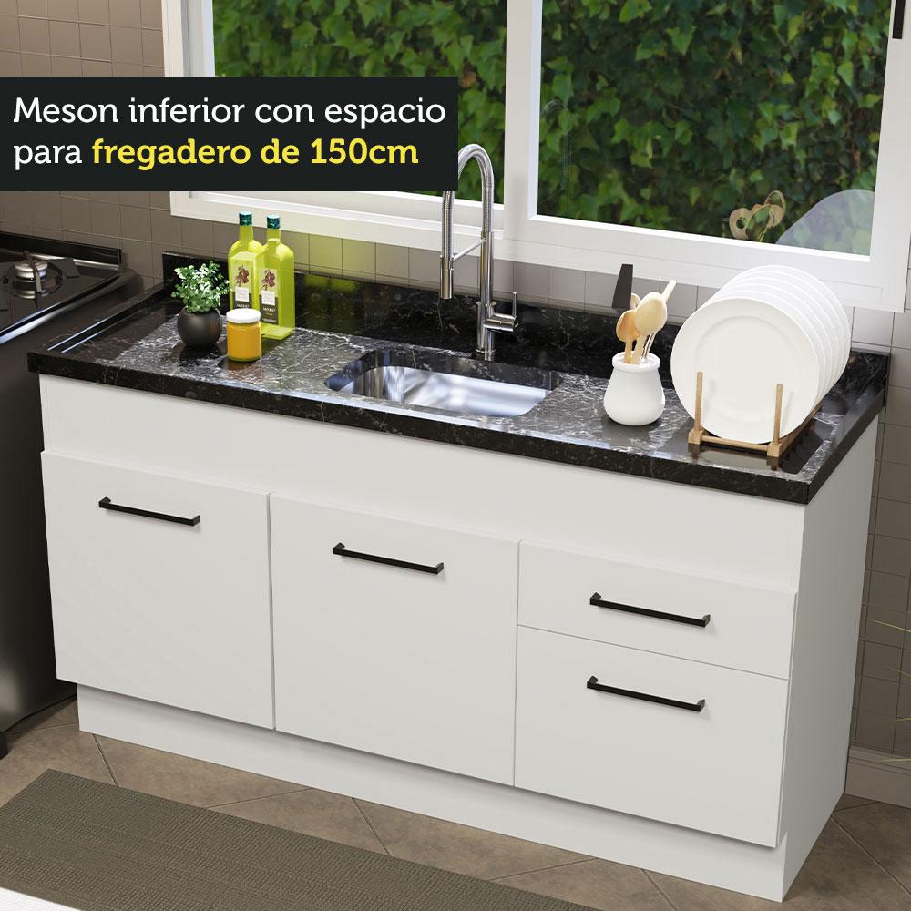 Foto 7 pulgar | Mueble Inferior de Cocina Madesa Agata 150 CM 2 Puertas y 2 Cajones