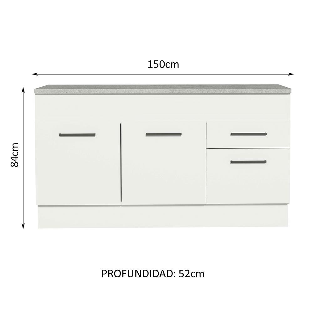 Foto 4 pulgar | Mueble Inferior de Cocina Madesa Agata150 CM 2 Puertas con Encimera