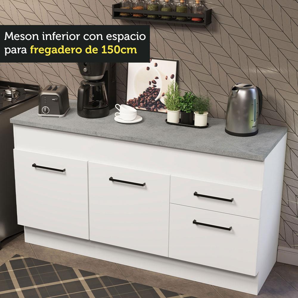 Foto 7 pulgar | Mueble Inferior de Cocina Madesa Agata150 CM 2 Puertas con Encimera