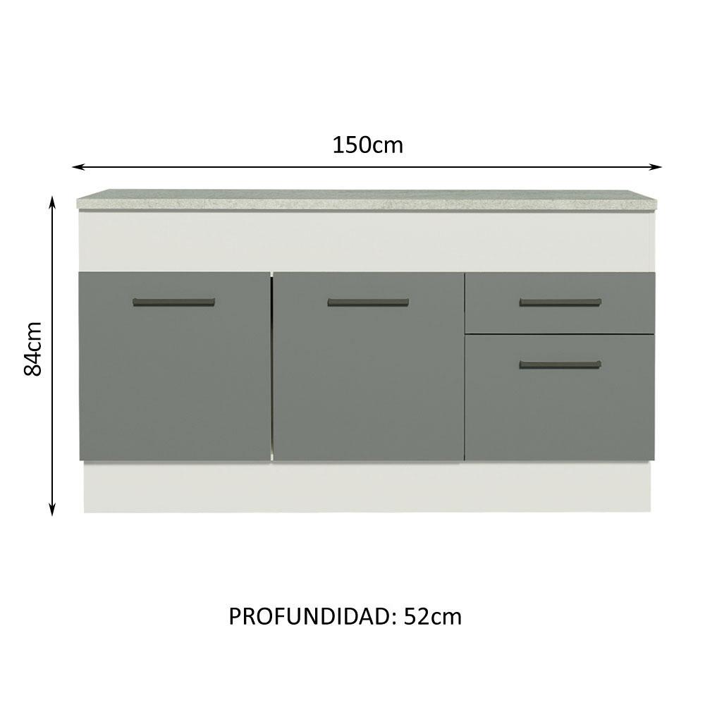 Foto 3 | Mueble Inferior de Cocina Madesa Agata 150 cm Blanco