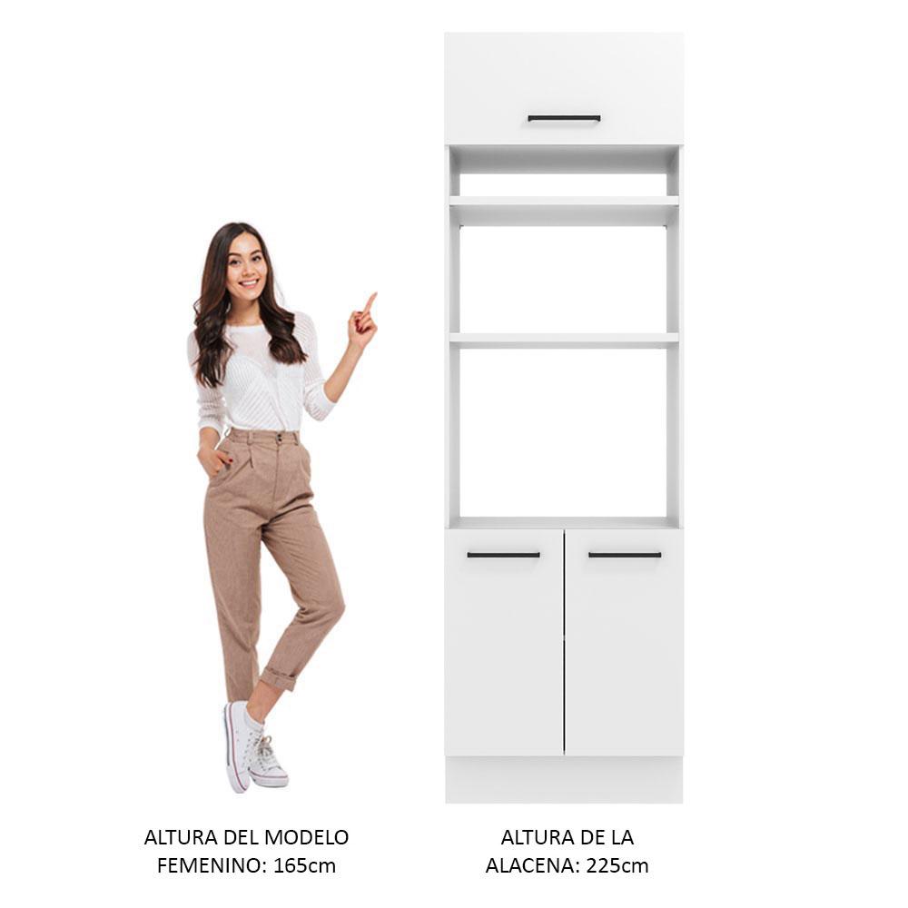 Foto 6 pulgar | Mueble para Horno y Microondas Madesa Agata 70 cm 3 Puertas Blanco