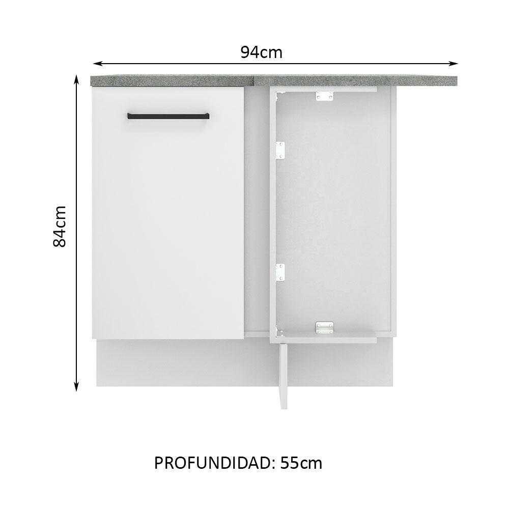 Foto 3 pulgar | Mueble Inferior de Cocina Esquinero Madesa Agata 1 Puerta Blanco