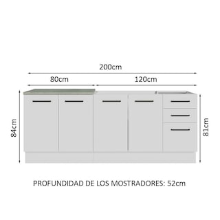 Foto 3 | Mueble para Cocina Madesa GRAG200001CB Blanco