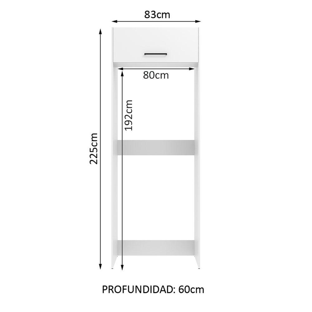 Foto 3 pulgar | Mueble para Refrigerador Madesa Agata Blanco