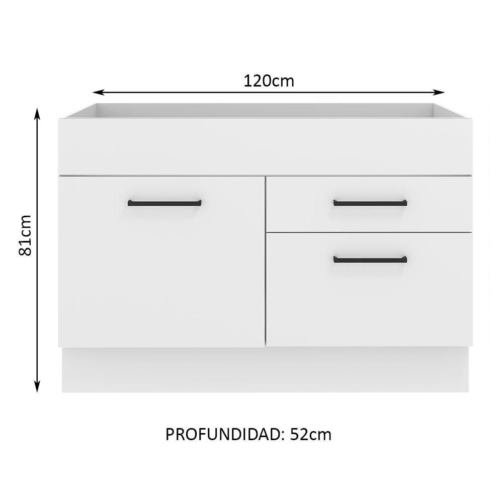 Foto 3 pulgar | Mueble Inferior de Cocina Madesa Agata 1 Puerta y 2 Cajones