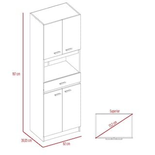 Foto 7 | Módulo Blanco para Microondas con Cuatro Puertas Abatibles