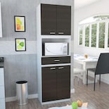 Módulo para Microondas Ankara color Wengue con Blanco - Un Cajón y Cuatro Puertas Abatibles