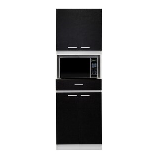 Foto 5 | Módulo para Microondas Ankara color Wengue con Blanco - Un Cajón y Cuatro Puertas Abatibles