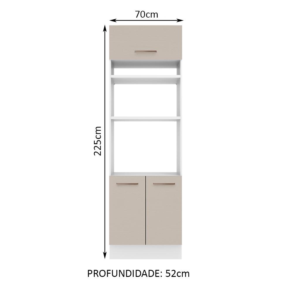 Foto 3 pulgar | Mueble De Cocina Para Horno 70 Cm 3 Puertas Blanco/crema Agata Madesa