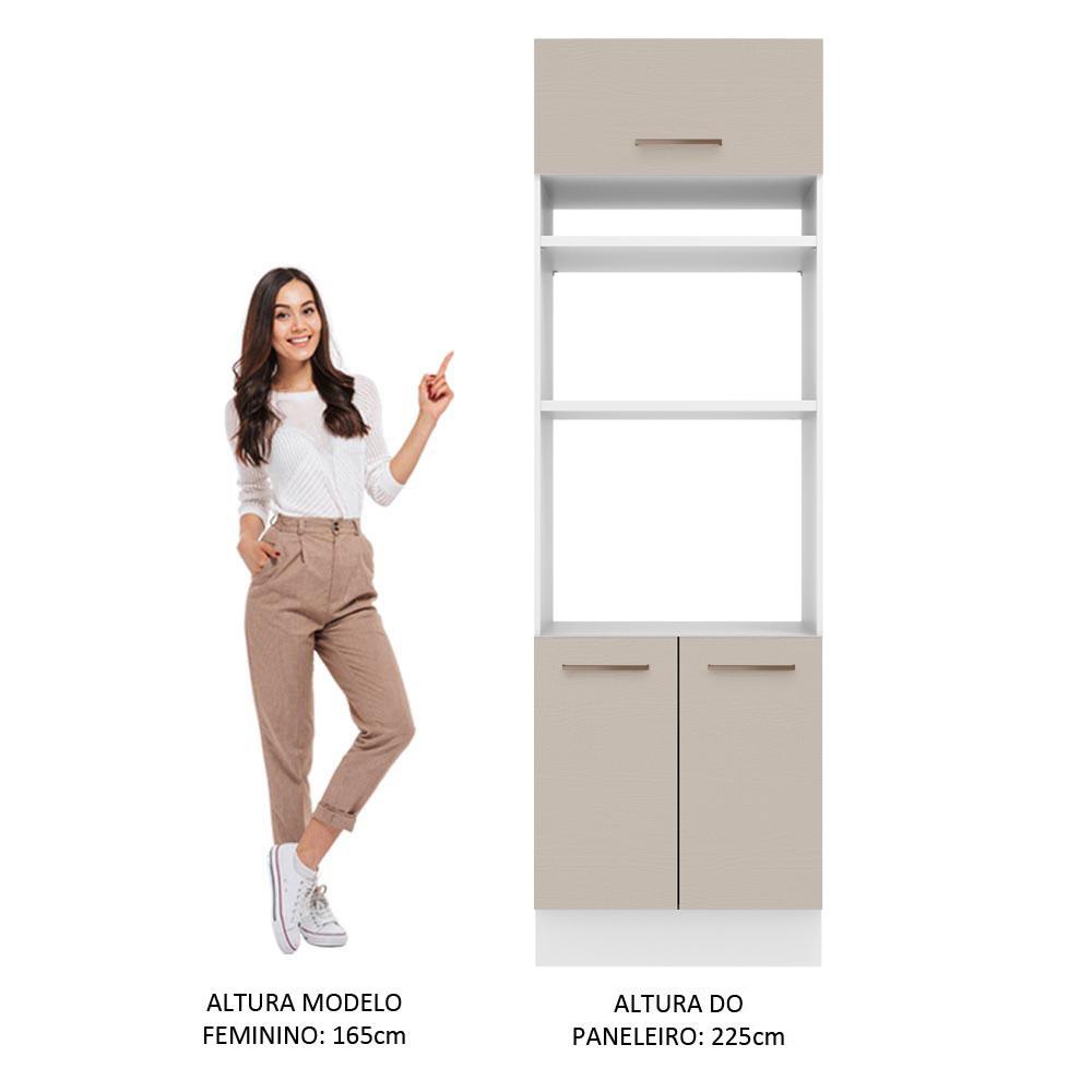 Foto 6 pulgar | Mueble De Cocina Para Horno 70 Cm 3 Puertas Blanco/crema Agata Madesa