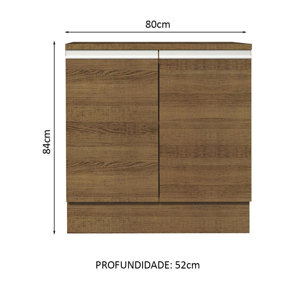 Foto 3 pulgar | Mueble de Cocina Madesa Glamy 80 cm 2 Puertas Marrón