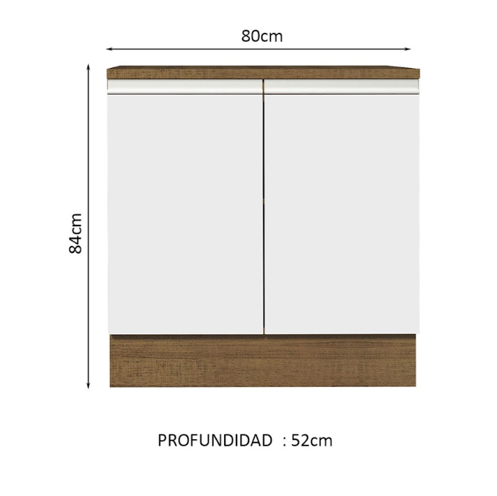 Foto 3 pulgar | Alacena Madesa Blanco 80 Cm