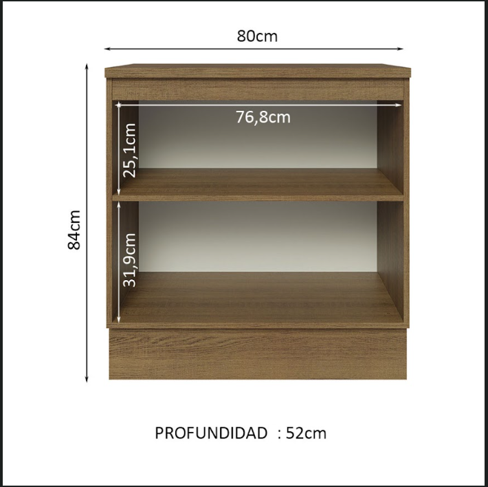 Foto 4 pulgar | Alacena Madesa Blanco 80 Cm