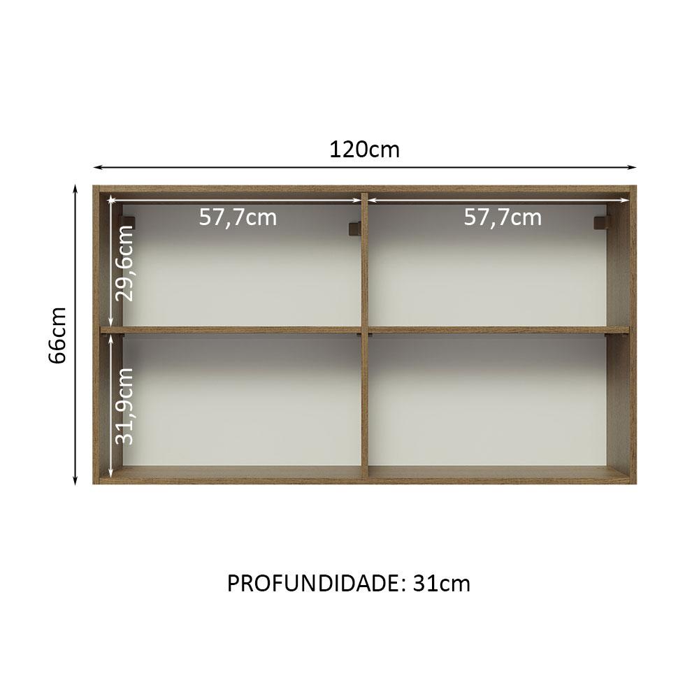 Foto 4 pulgar | Alacena Madesa Glamy 120 Cm 2 Puertas con Cristal