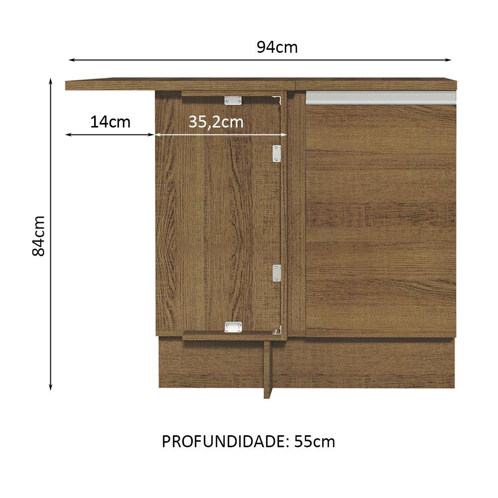 Foto 2 | Mueble de Cocina Esquinero Madesa Glamy 1 Puerta Marrón