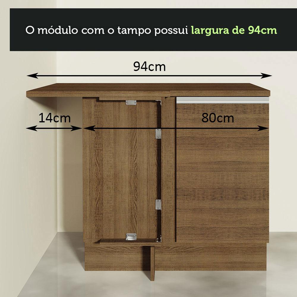 Foto 7 pulgar | Mueble de Cocina Esquinero Madesa Glamy 1 Puerta Marrón