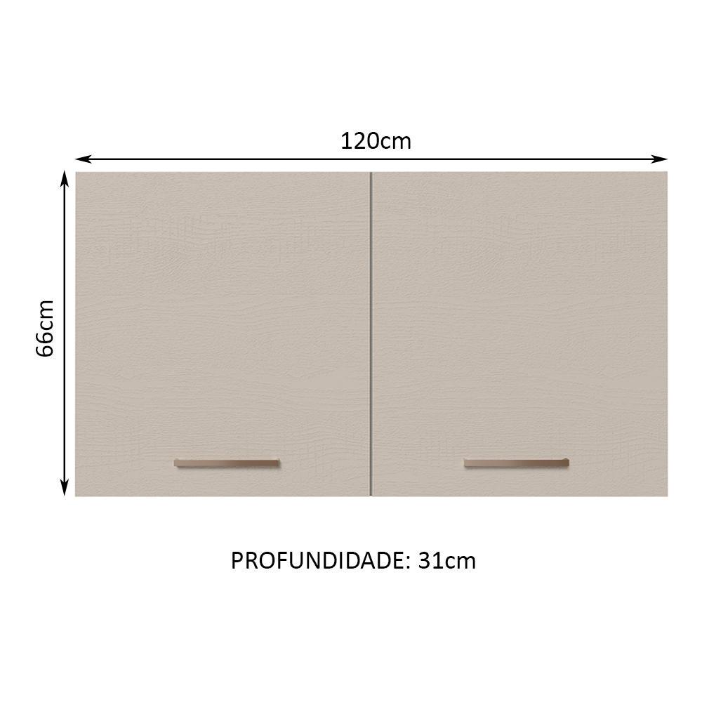 Foto 3 pulgar | Alacena Madesa Ágata Blanco - Crema 120 cm 2 Puertas