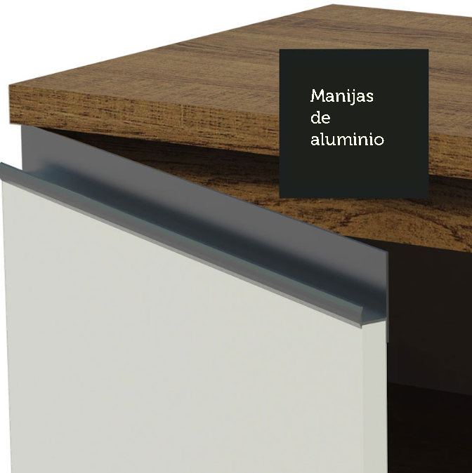 Foto 5 pulgar | Mueble de Cocina 60 cm 3 Cajones Madesa Glamy Marrón