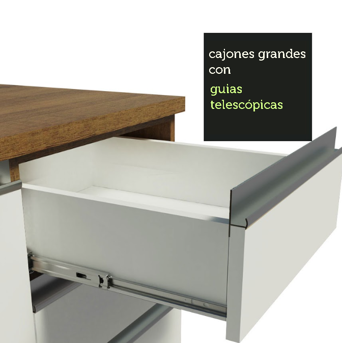 Foto 6 pulgar | Mueble de Cocina 60 cm 3 Cajones Madesa Glamy Marrón