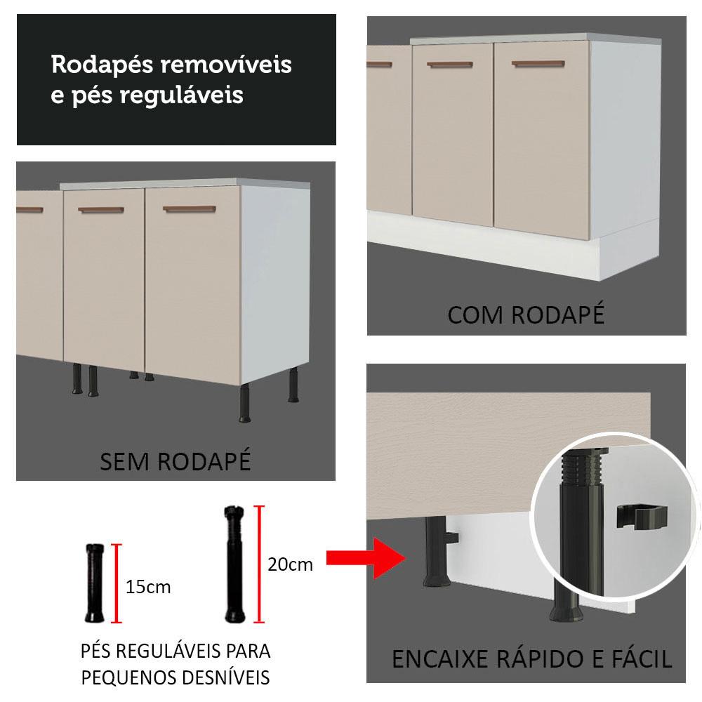 Foto 8 | Mueble de Cocina Armario Despensa Madesa Ágata Blanco 3 Puertas