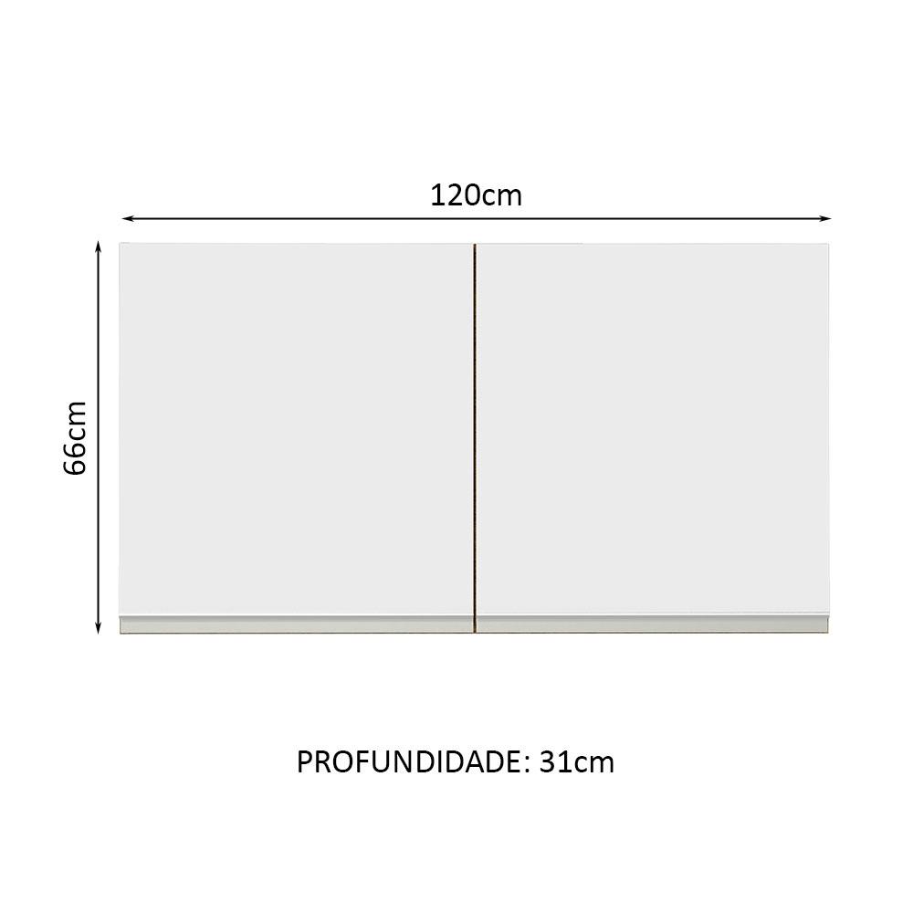 Foto 3 pulgar | Alacena Madesa Glamy 120 Cm 2 Puertas Marron/blanco