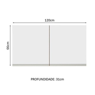 Foto 2 | Alacena Madesa Glamy 120 Cm 2 Puertas Marron/blanco