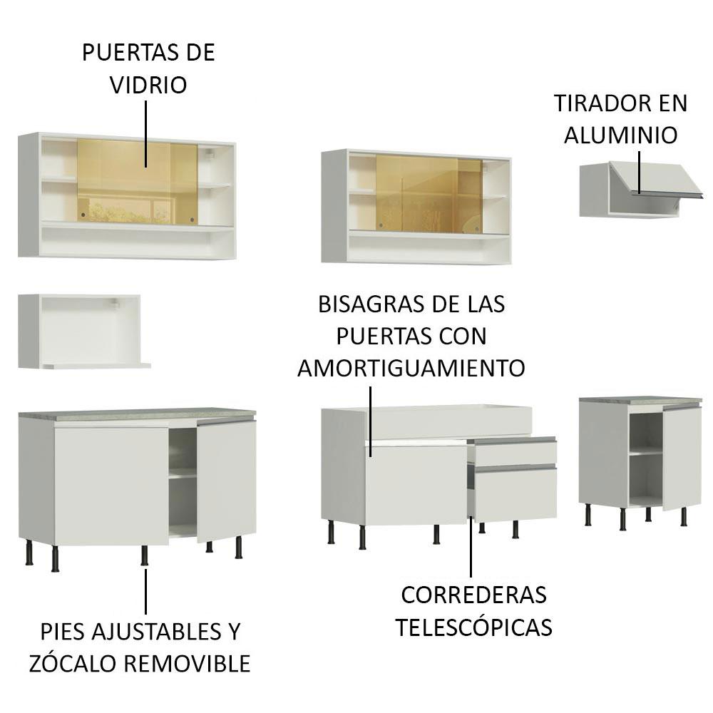 Foto 4 | Cocina Integral Madesa Verona Blanca de 300 cm