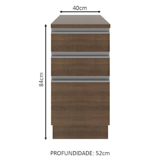 Foto 2 | Mueble de Cocina Madesa Glamy 40 cm 3 Cajones Marrón
