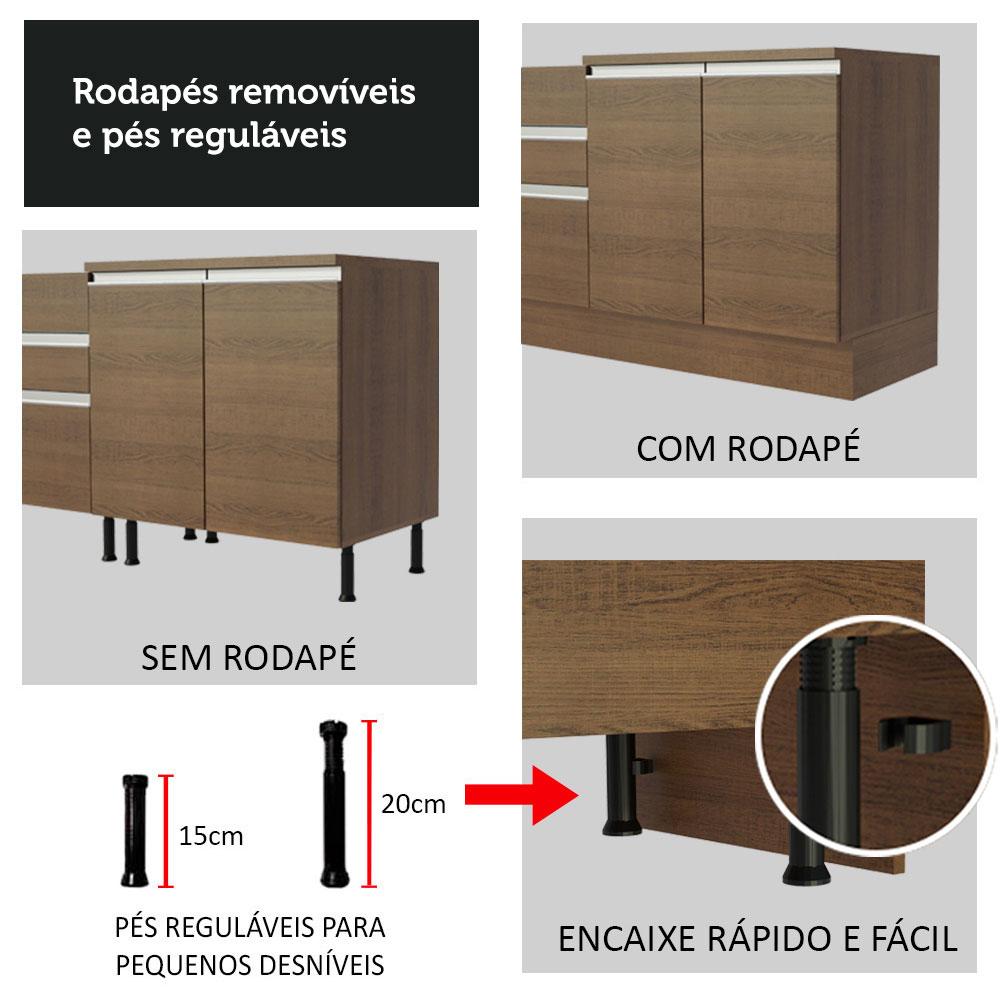 Foto 6 pulgar | Mueble de Cocina Madesa Glamy 40 cm 3 Cajones Marrón