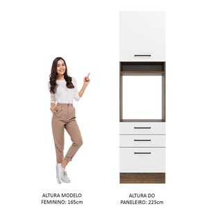Foto 5 | Mueble de Cocina para Horno 60 cm 1 Puerta y 3 Cajones Agata Madesa Marrón y Blanco