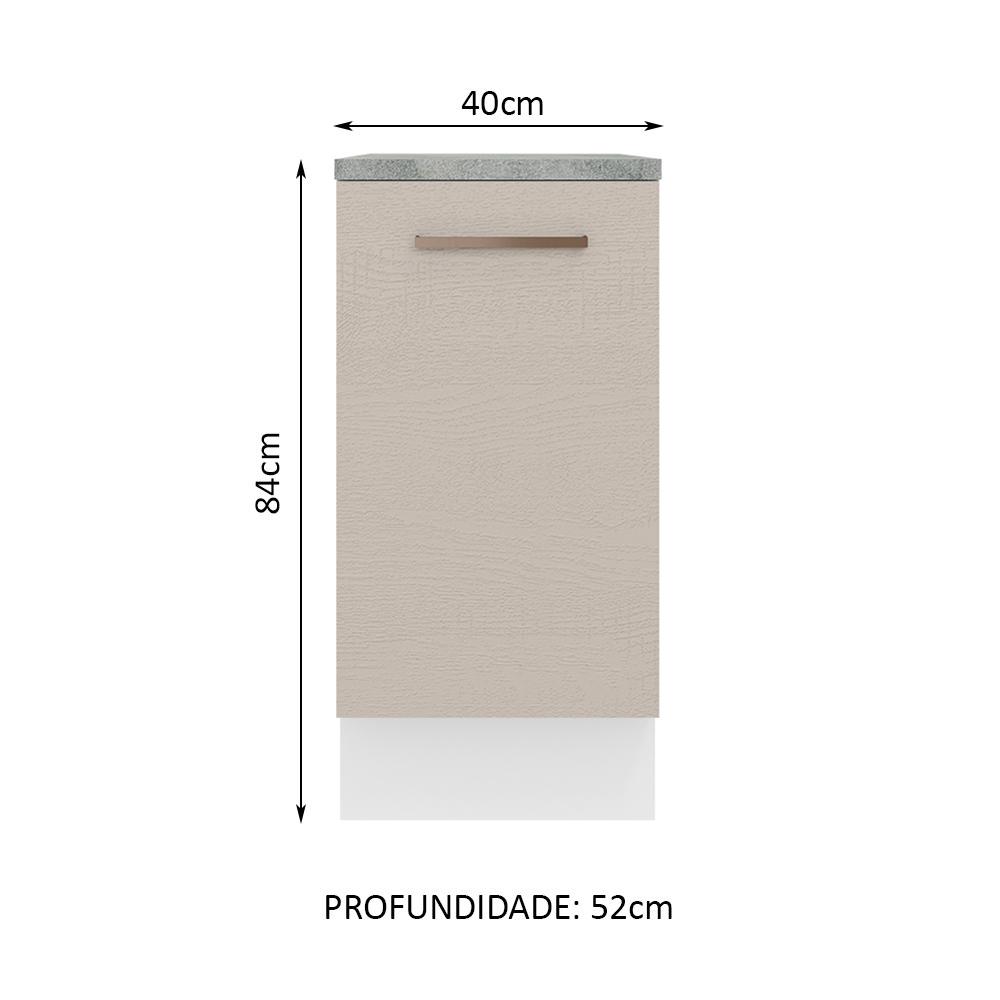 Foto 3 pulgar | Mueble de Cocina 40 cm 1 Puerta Agata Madesa Blanco y Crema