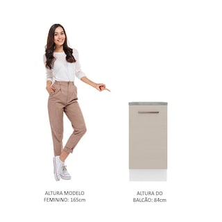 Foto 5 | Mueble de Cocina 40 cm 1 Puerta Agata Madesa Blanco y Crema