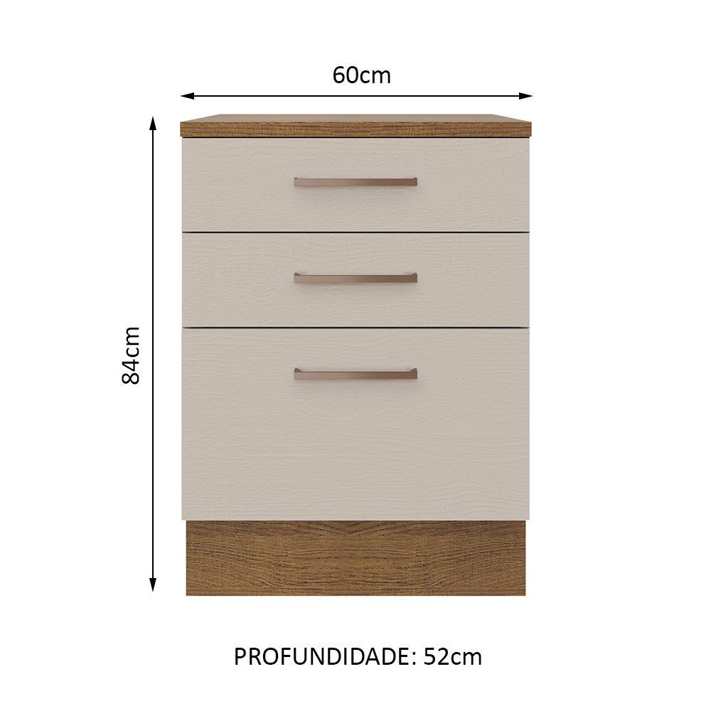 Foto 3 pulgar | Mueble de Cocina Madesa Agata 60 cm 3 Cajones