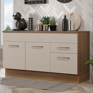 Foto 2 | Mueble de Cocina para Fregadero 150 cm 2 Cajones y 2 Puertas Madesa Agata Marrón