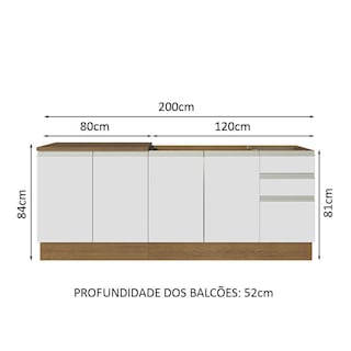 Foto 3 | 2 Muebles de Cocina Madesa Glamy Marrón con Blanco 4 Puertas y 3 Cajones - sin Tablero ni Fregadero