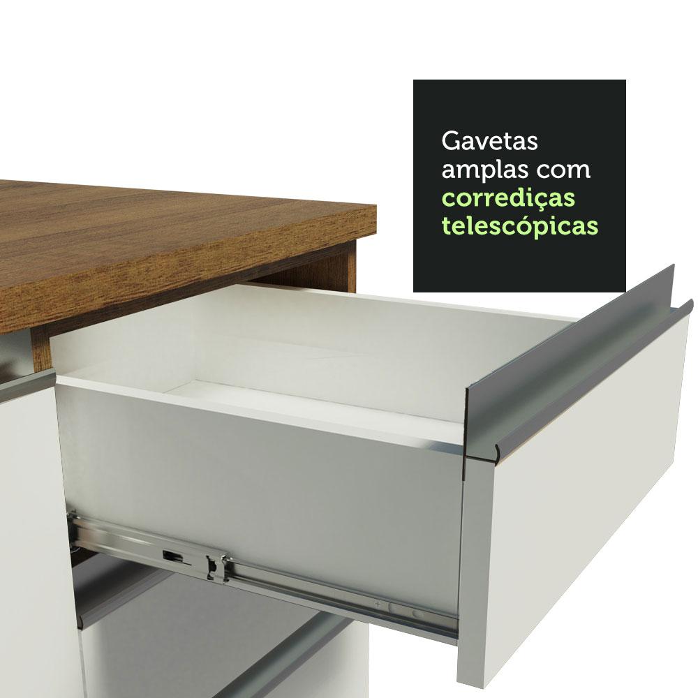 Foto 9 pulgar | 2 Muebles de Cocina Madesa Glamy Marrón con Blanco 4 Puertas y 3 Cajones - sin Tablero ni Fregadero