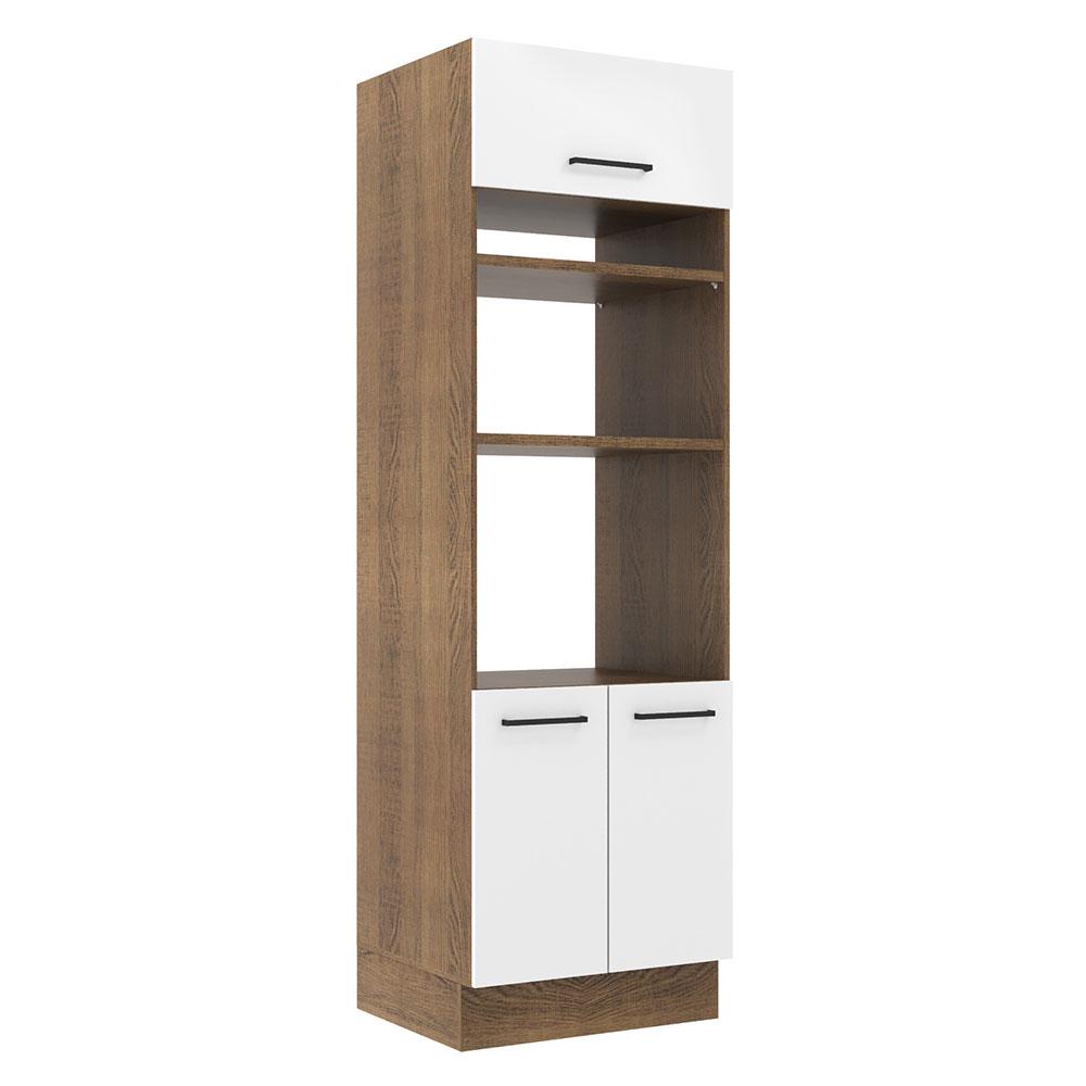 Mueble de Cocina para Horno 70 cm 3 Puertas Agata Madesa Marrón y Blanco