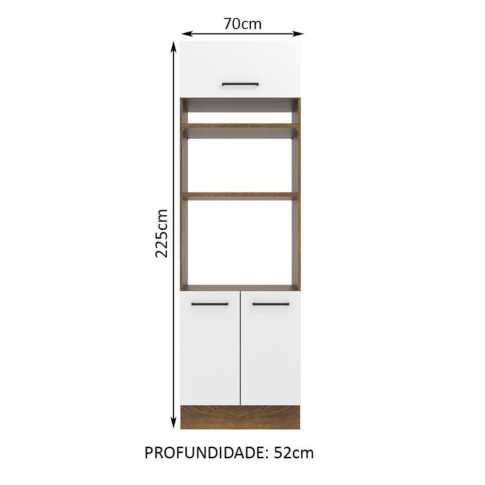 Foto 3 pulgar | Mueble de Cocina para Horno 70 cm 3 Puertas Agata Madesa Marrón y Blanco