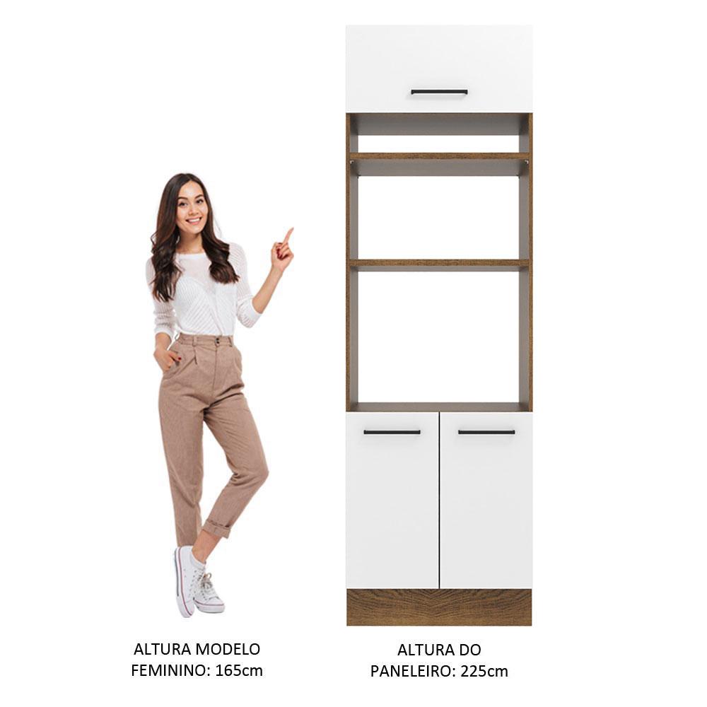 Foto 6 pulgar | Mueble de Cocina para Horno 70 cm 3 Puertas Agata Madesa Marrón y Blanco