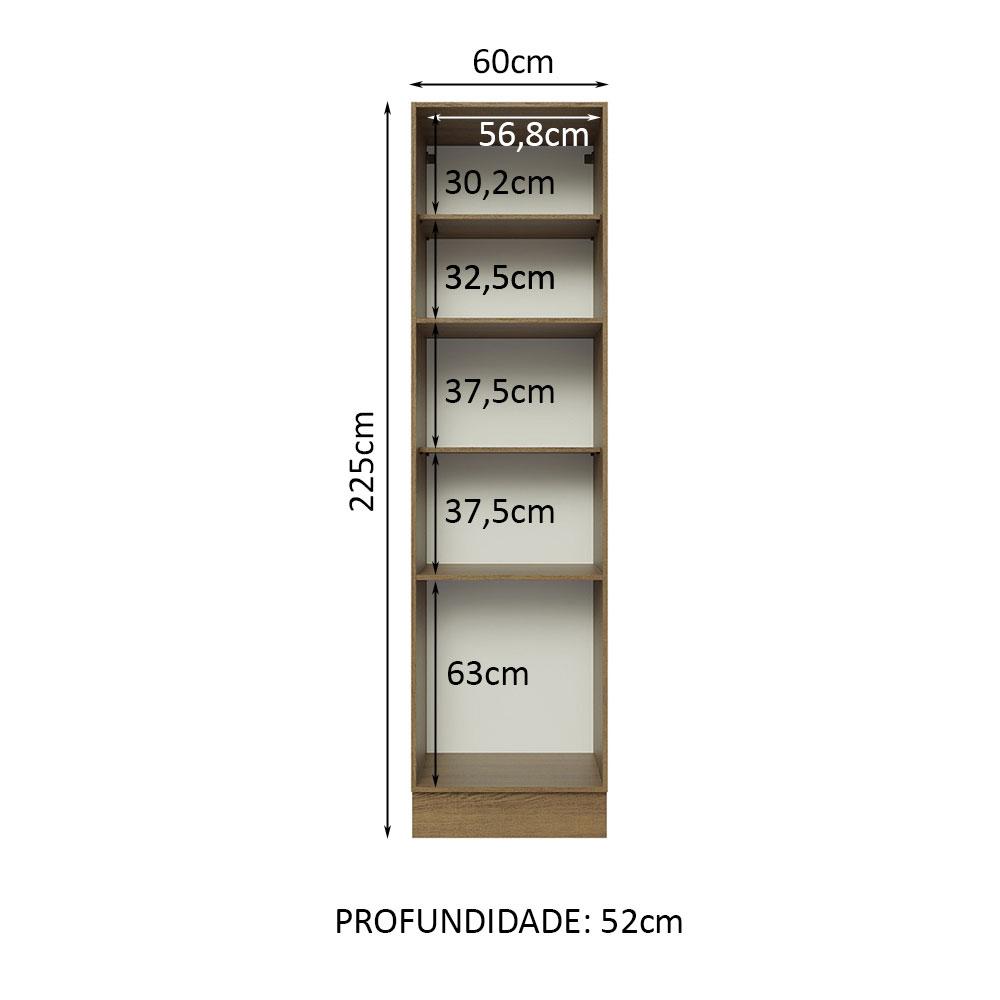 Foto 4 pulgar | Alacena Madesa Glamy Marrón 60 cm