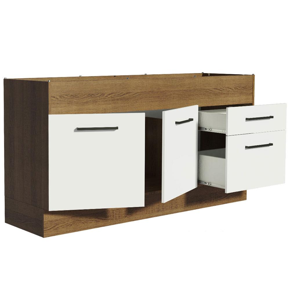 Foto 5 pulgar | Mueble de Cocina para Fregadero Madesa Agata 150 cm 2 Puertas y 2 Cajones Marrón